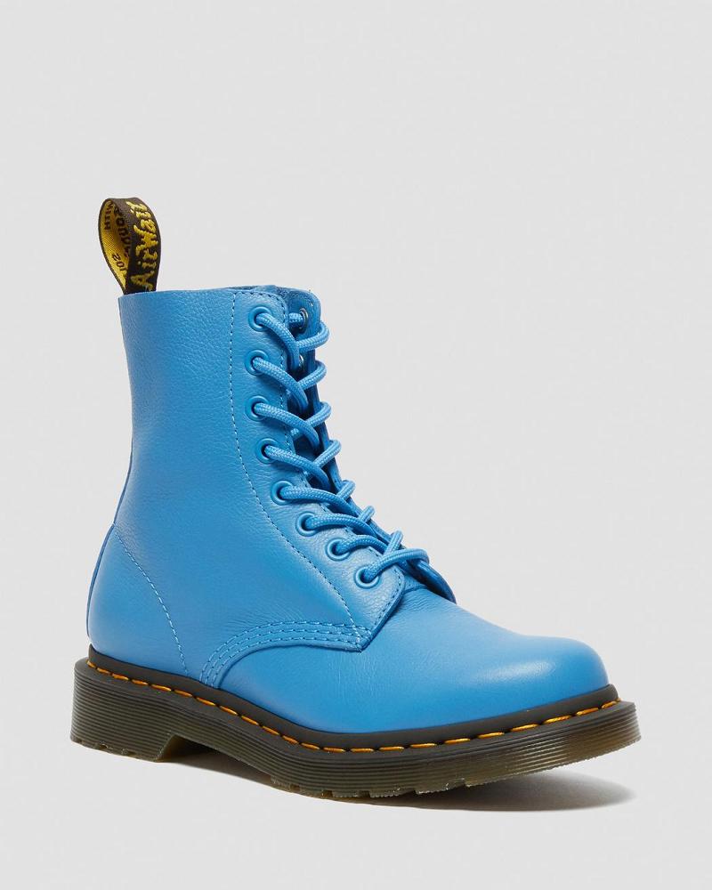 Dr Martens 1460 Pascal Virginia Leren Enkellaars Dames Blauw | NL 89WNB